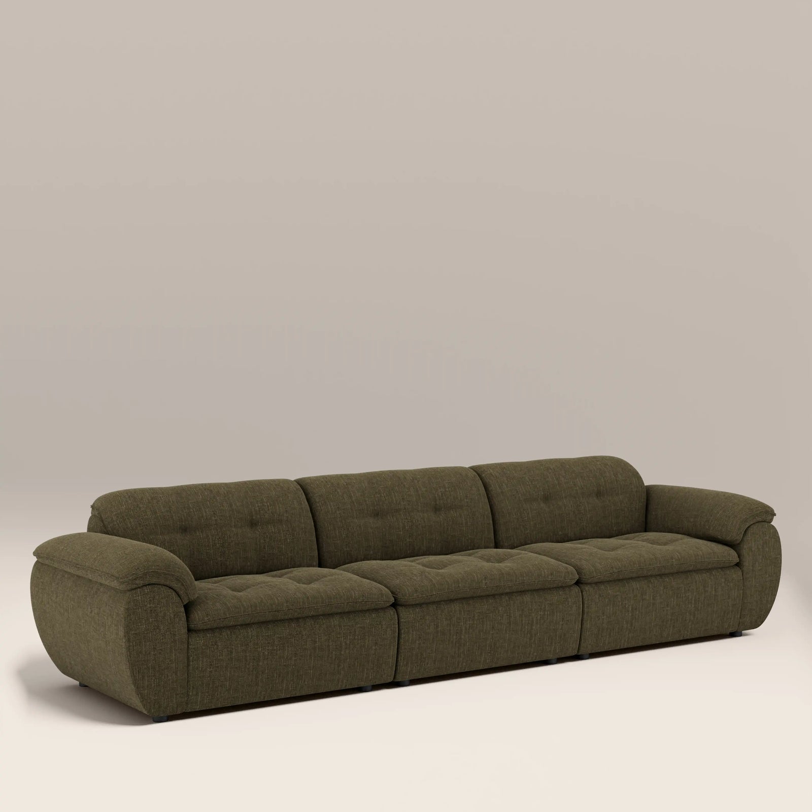 Bamba 3 Seater Sofa | Olive Green Velvet Chenille