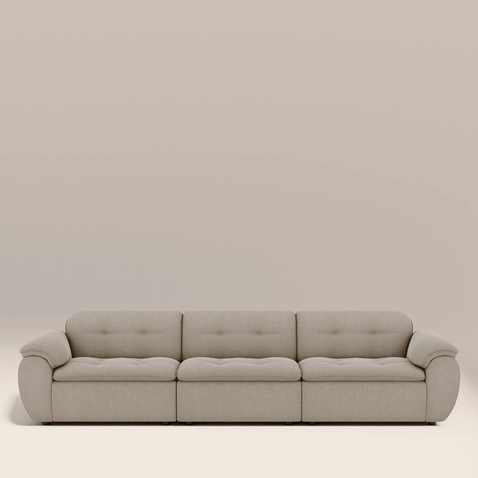 Bamba 3 Seater Sofa | Pebble Grey Velvet Chenille