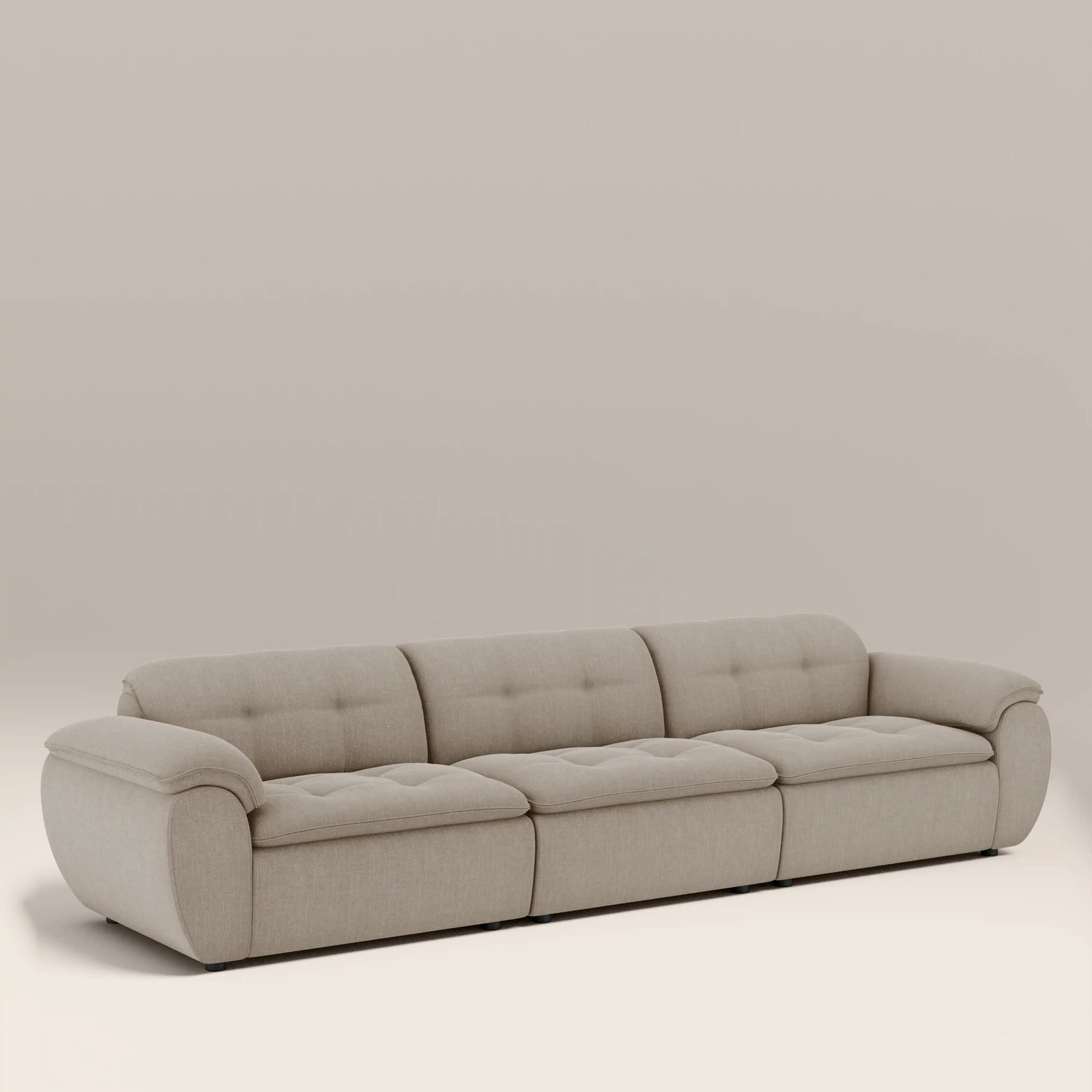 Bamba 3 Seater Sofa | Pebble Grey Velvet Chenille