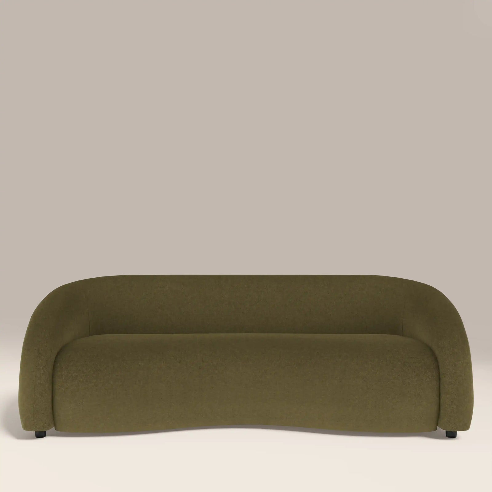 Chaplin 3 Seater Sofa | Moss Green Sustainable Mohair Velvet & Walnut