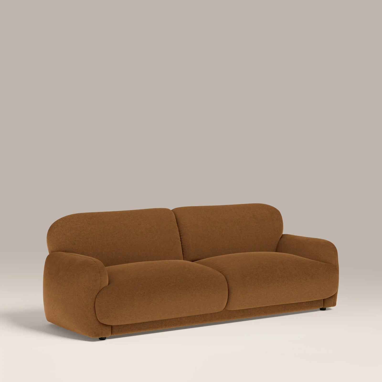 Cloud 3 Seater Sofa | Caramel Brown Sustainable Mohair Velvet