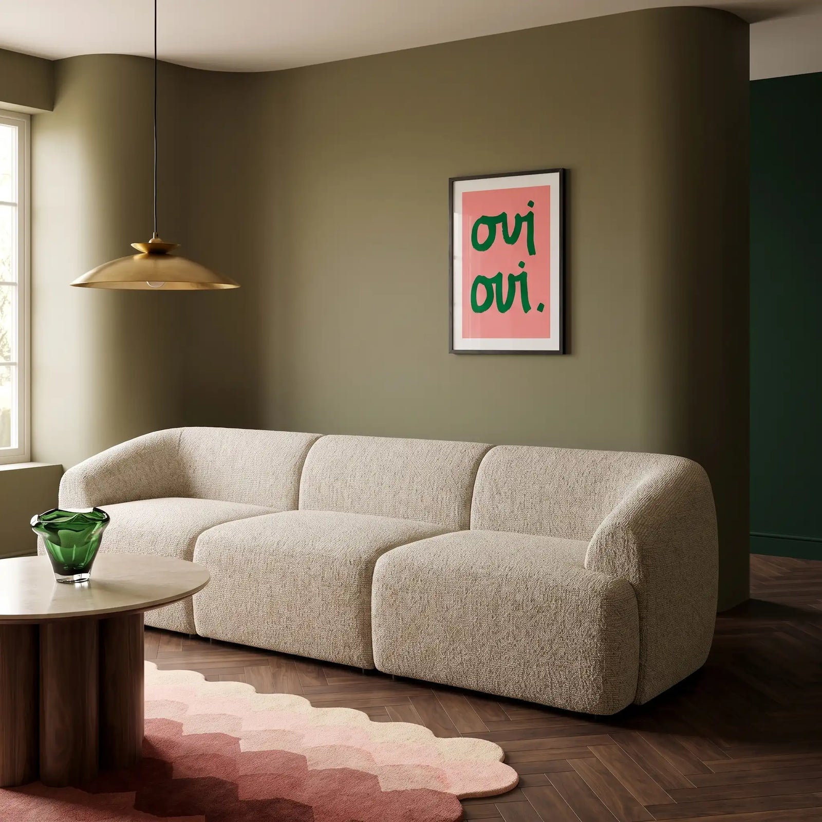 Malmo 3 Seater Sofa | Oatmeal Woven Boucle