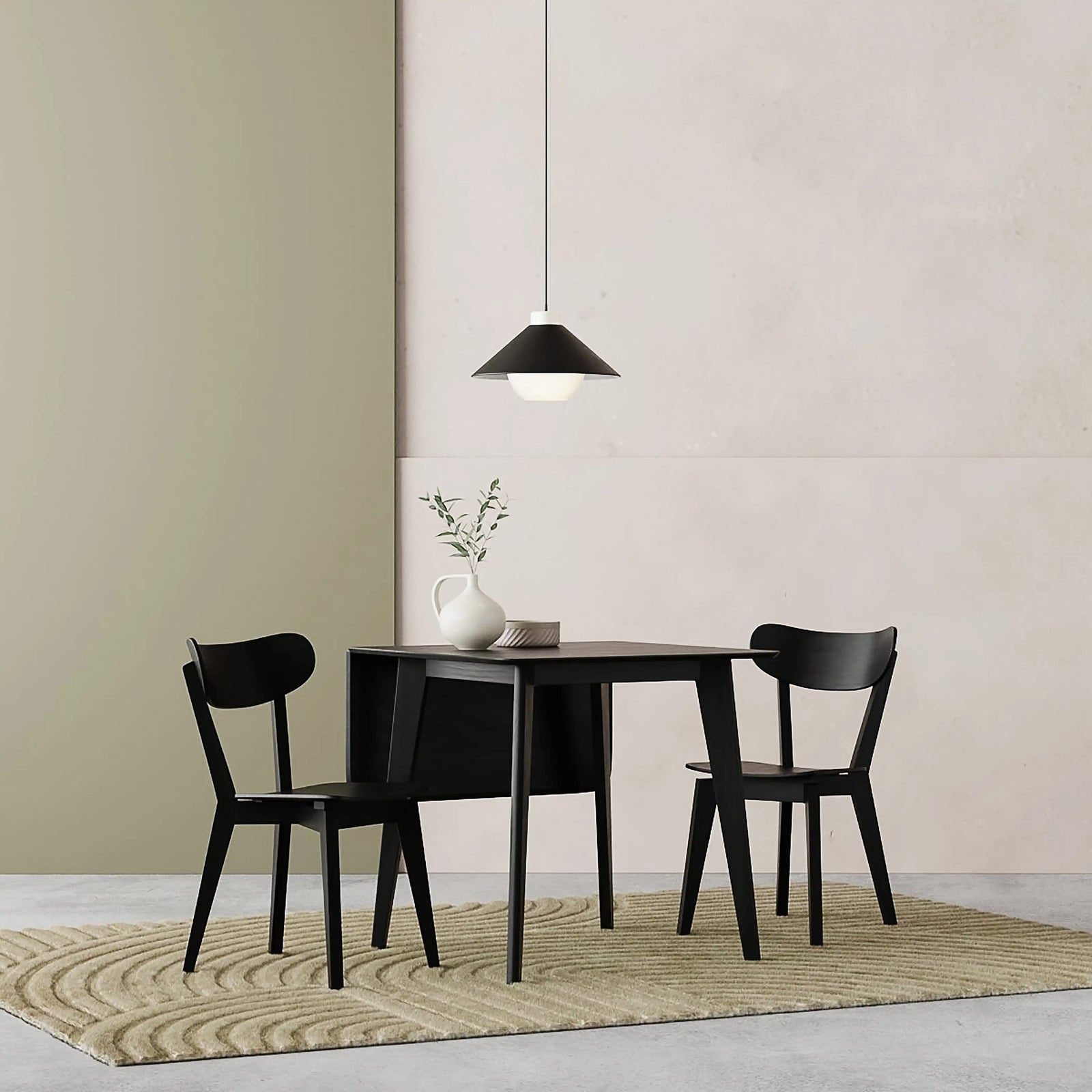 Roxby 2 Chairs Dining Set | Black