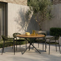 Tullio 4 Seat Garden Dining Set |  Oak & Olive Green