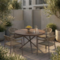 Tullio 4 Seat Garden Dining Set | Walnut & Natural