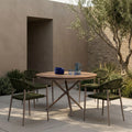 Tullio 4 Seat Garden Dining Set | Walnut  & Olive Green