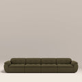 Bamba 4 Seater Sofa | Olive Green Velvet Chenille