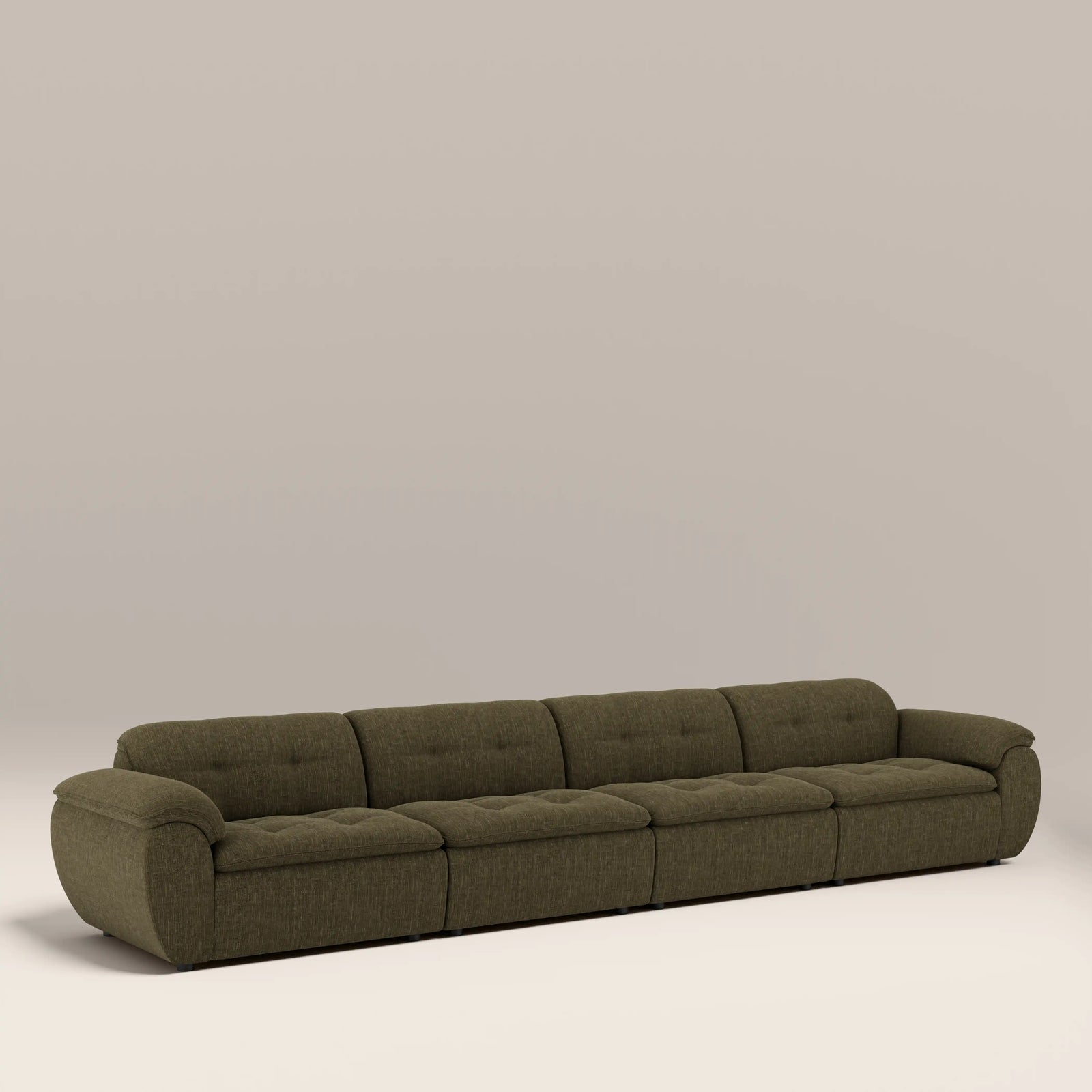 Bamba 4 Seater Sofa | Olive Green Velvet Chenille
