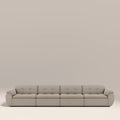 Bamba 4 Seater Sofa | Pebble Grey Velvet Chenille