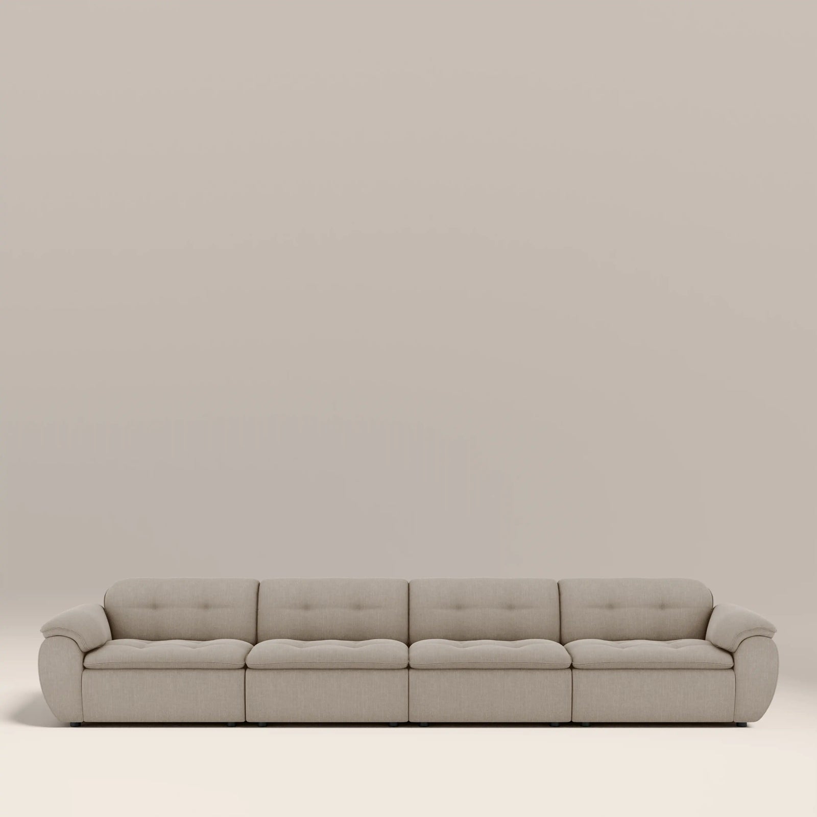 Bamba 4 Seater Sofa | Pebble Grey Velvet Chenille