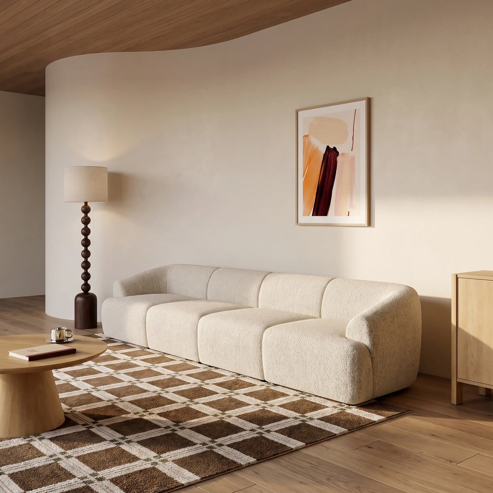 Malmo Armless Module Section | Oatmeal Woven Boucle