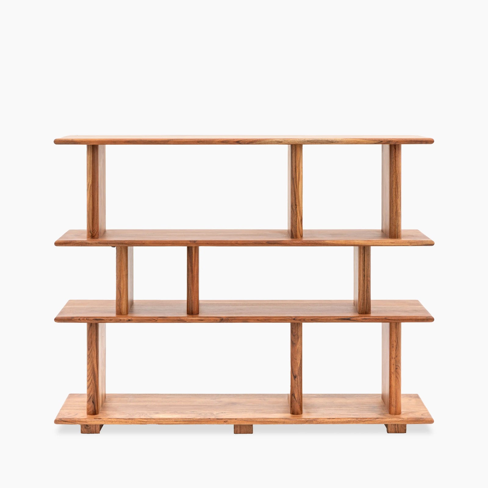 Yette Wooden Bookcase & Display Unit | Natural Acacia Wood