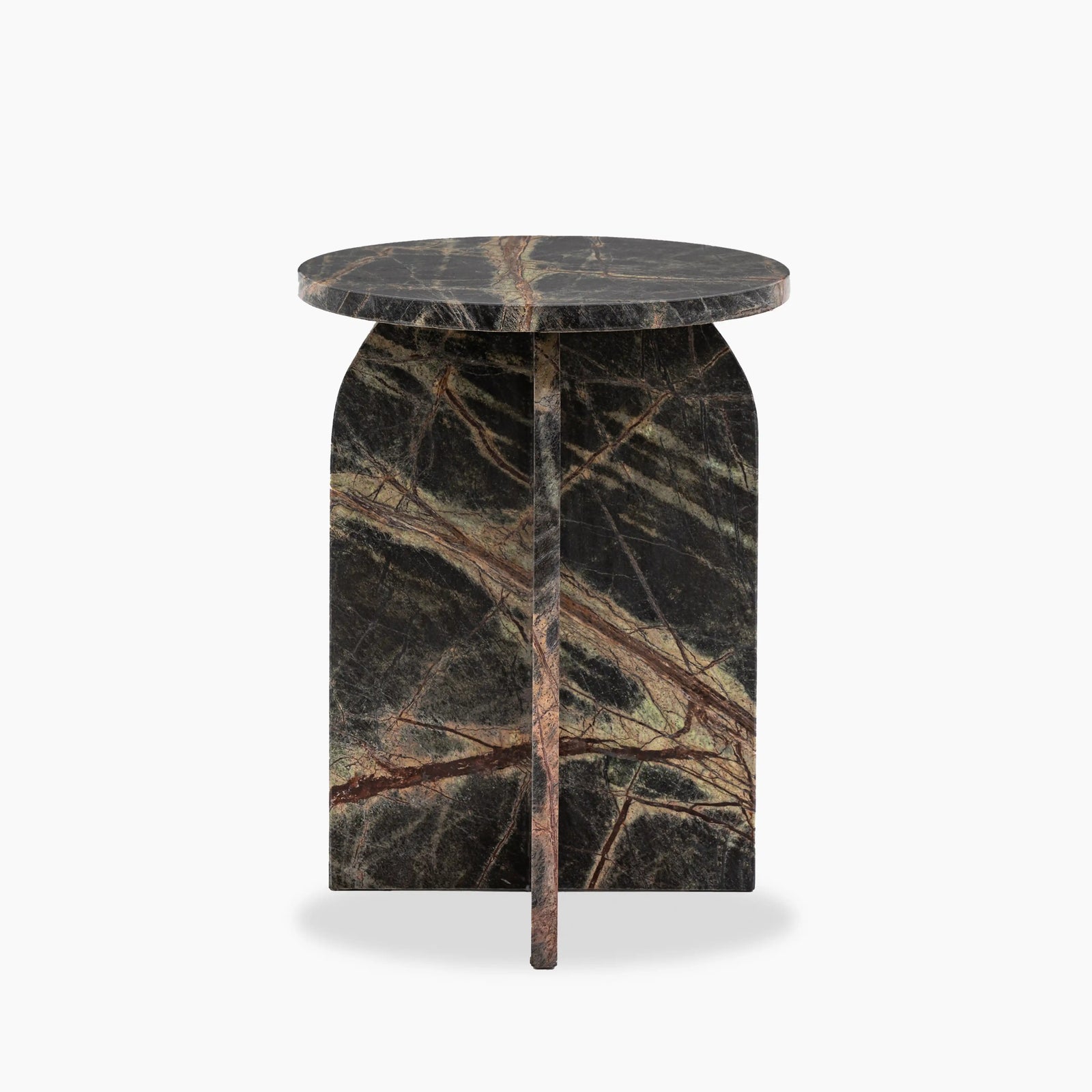 Alba Round Side Table | Green Marble