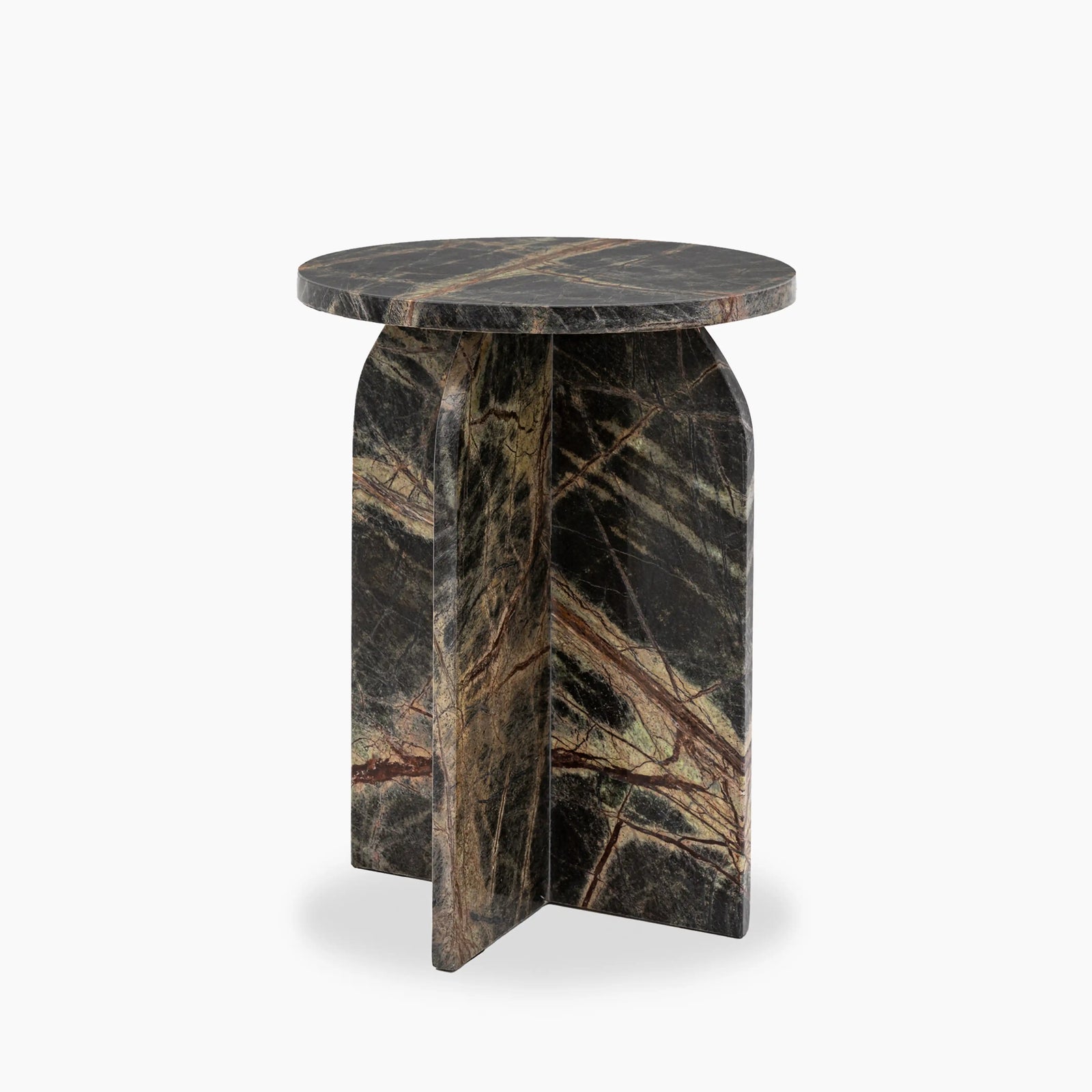 Alba Round Side Table | Green Marble