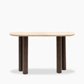 Inca Console Table | Travertine & Dark Mango Wood