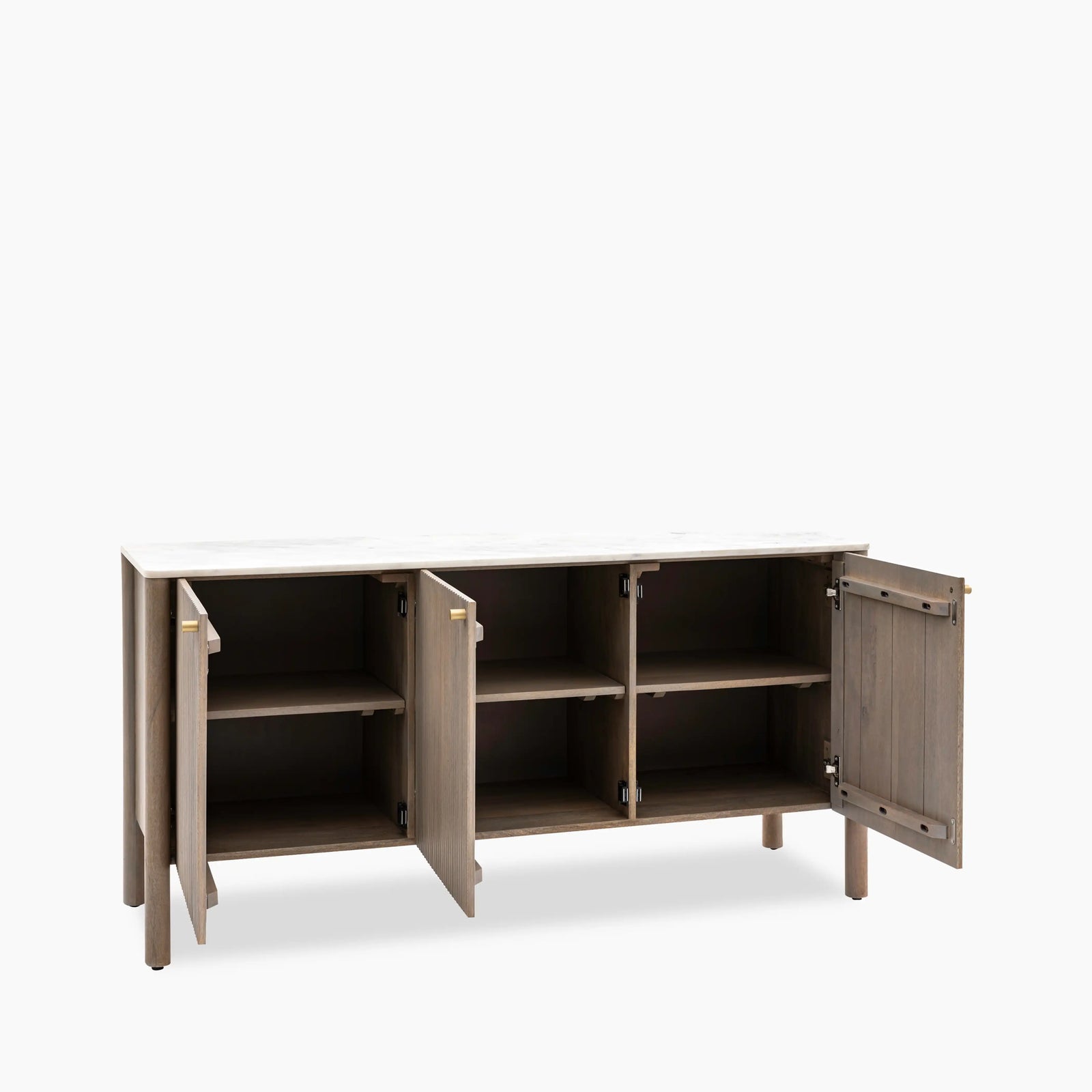 Arno Wooden Sideboard | White Marble & Grey Mango Wood