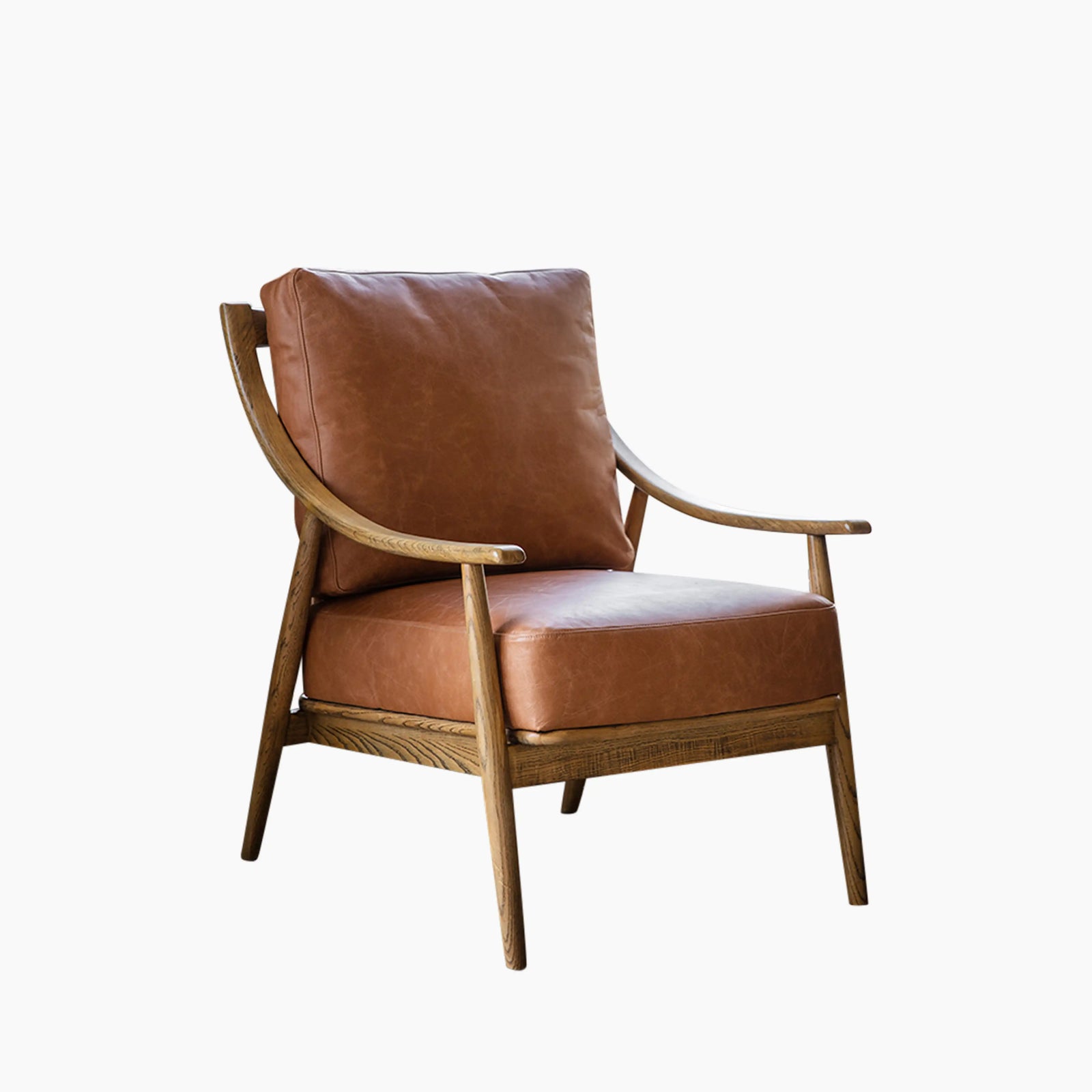 Adelaide Armchair | Tan Leather & Oak