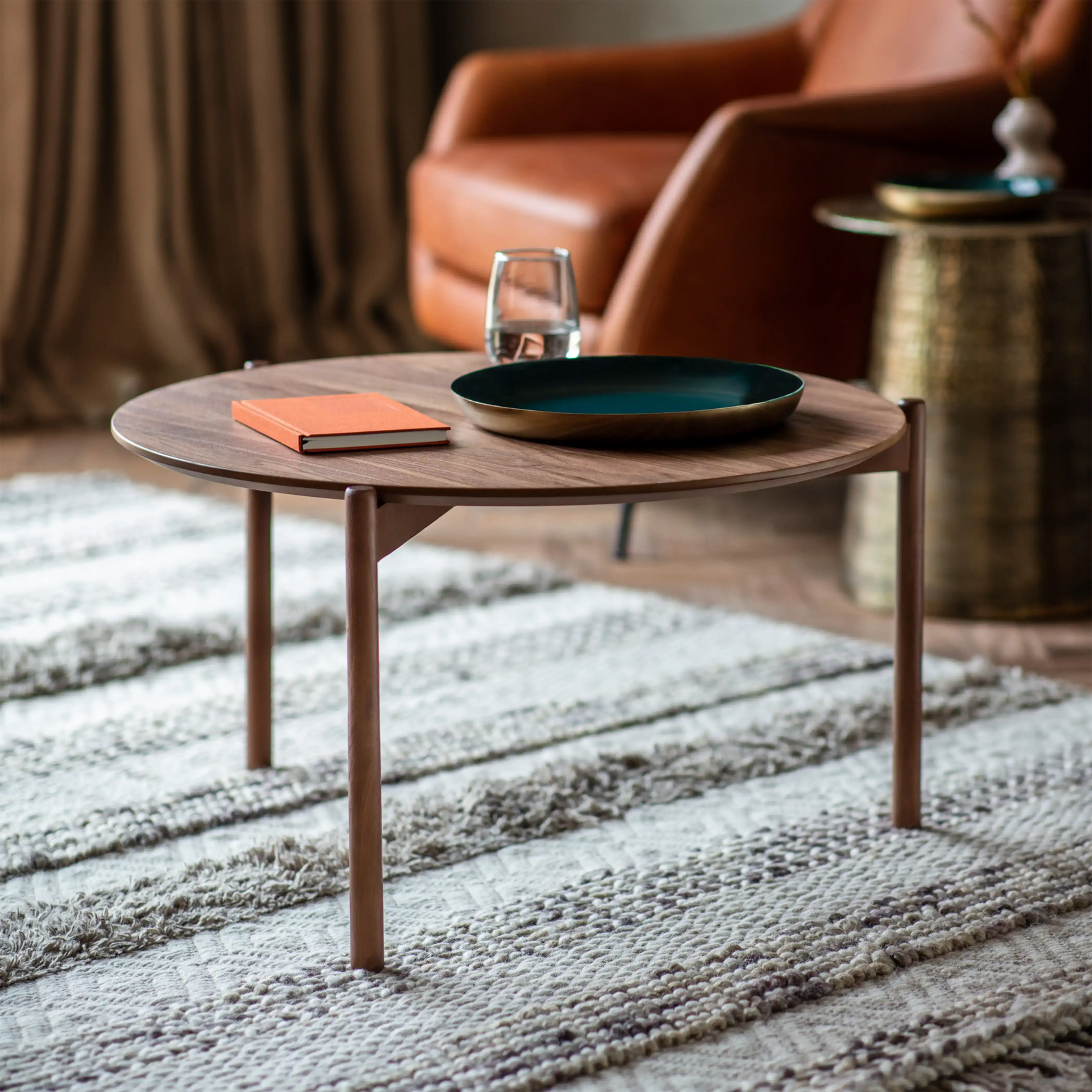 Laurie Round Wooden Coffee Table | Walnut