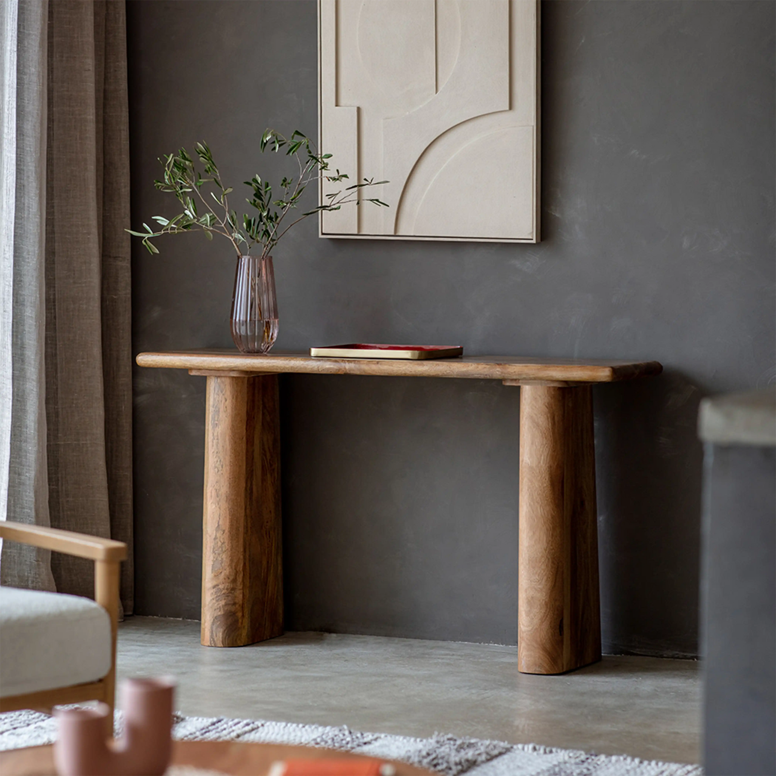 Ledbury Wooden Console Table | Dark Mango Wood