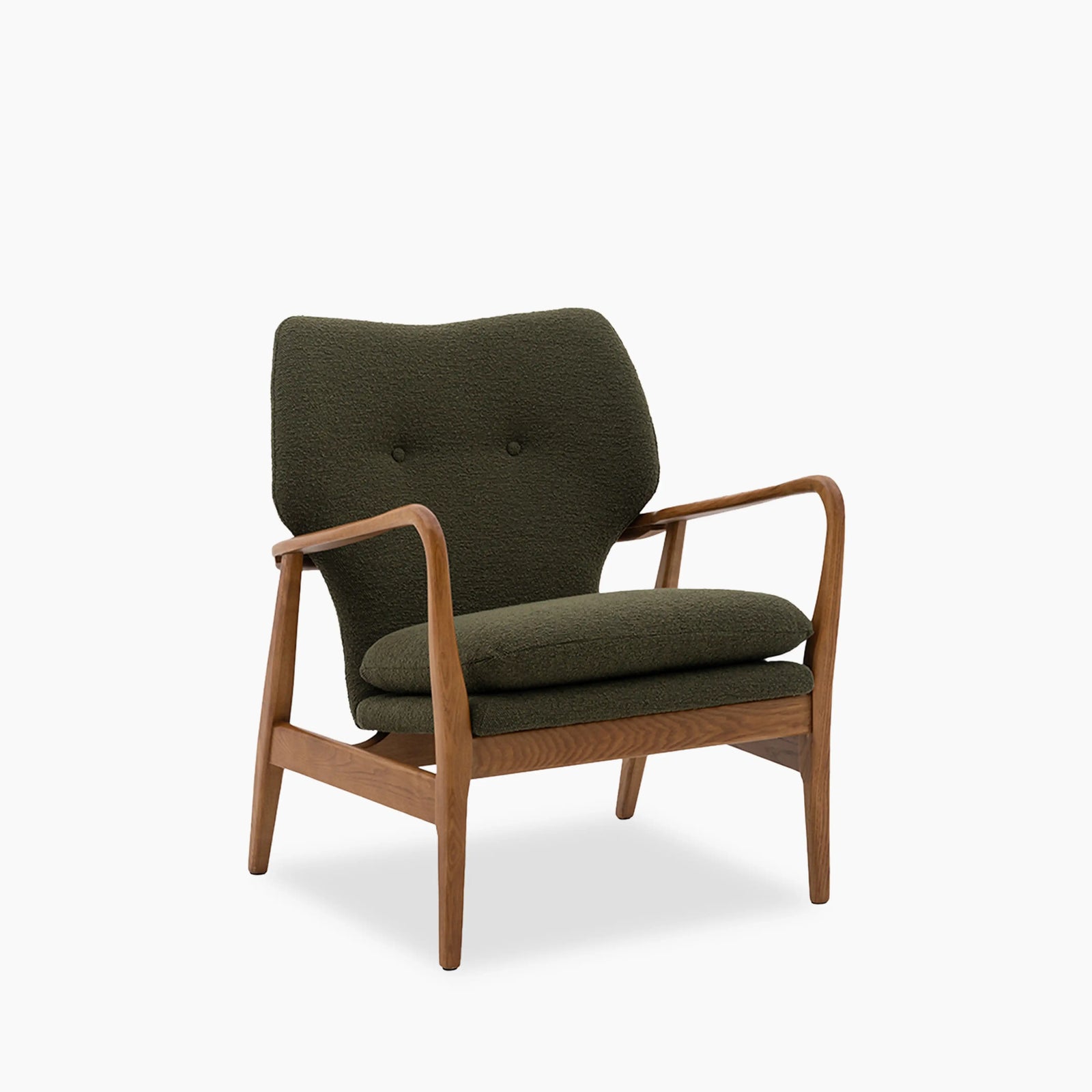 Lisbet Armchair | Green Boucle & Walnut