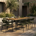 Lorenzo 8 Seat Garden Dining Set |  Oak & Olive Green