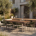 Lorenzo 8 Seat Garden Dining Set | Walnut & Olive Green
