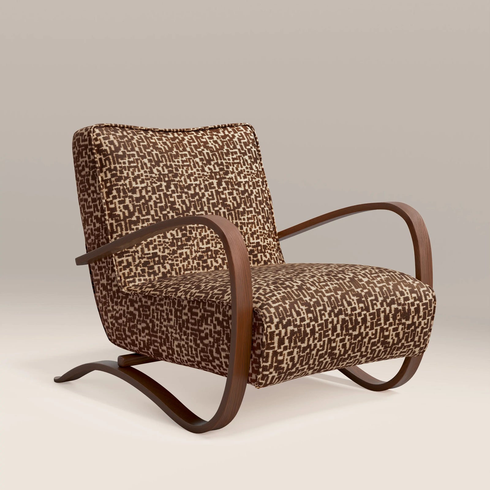 Ada Accent Chair | Ochre Maze Boucle & Walnut