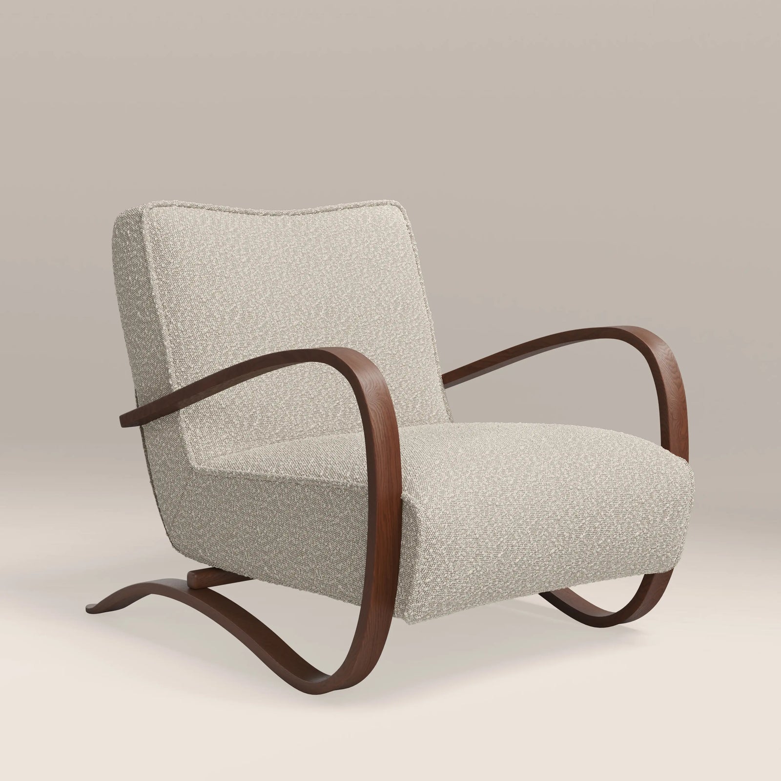 Ada Accent Chair | Speckled Stone Sustainable Boucle & Walnut