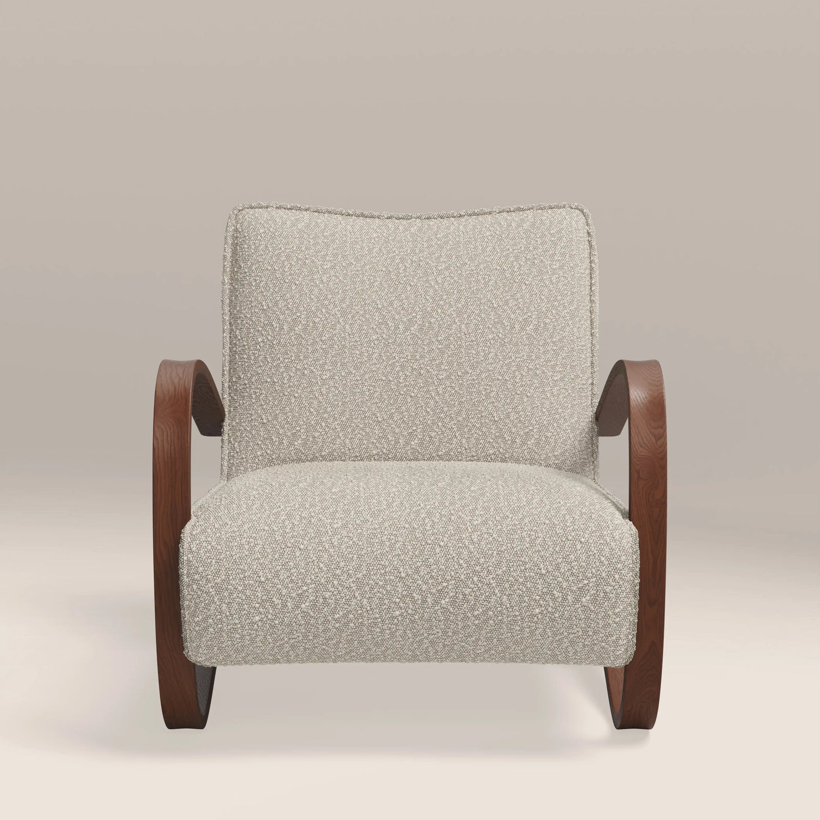 Ada Accent Chair | Speckled Stone Sustainable Boucle & Walnut