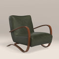 Ada Accent Chair | Vintage Green Faux Leather & Walnut