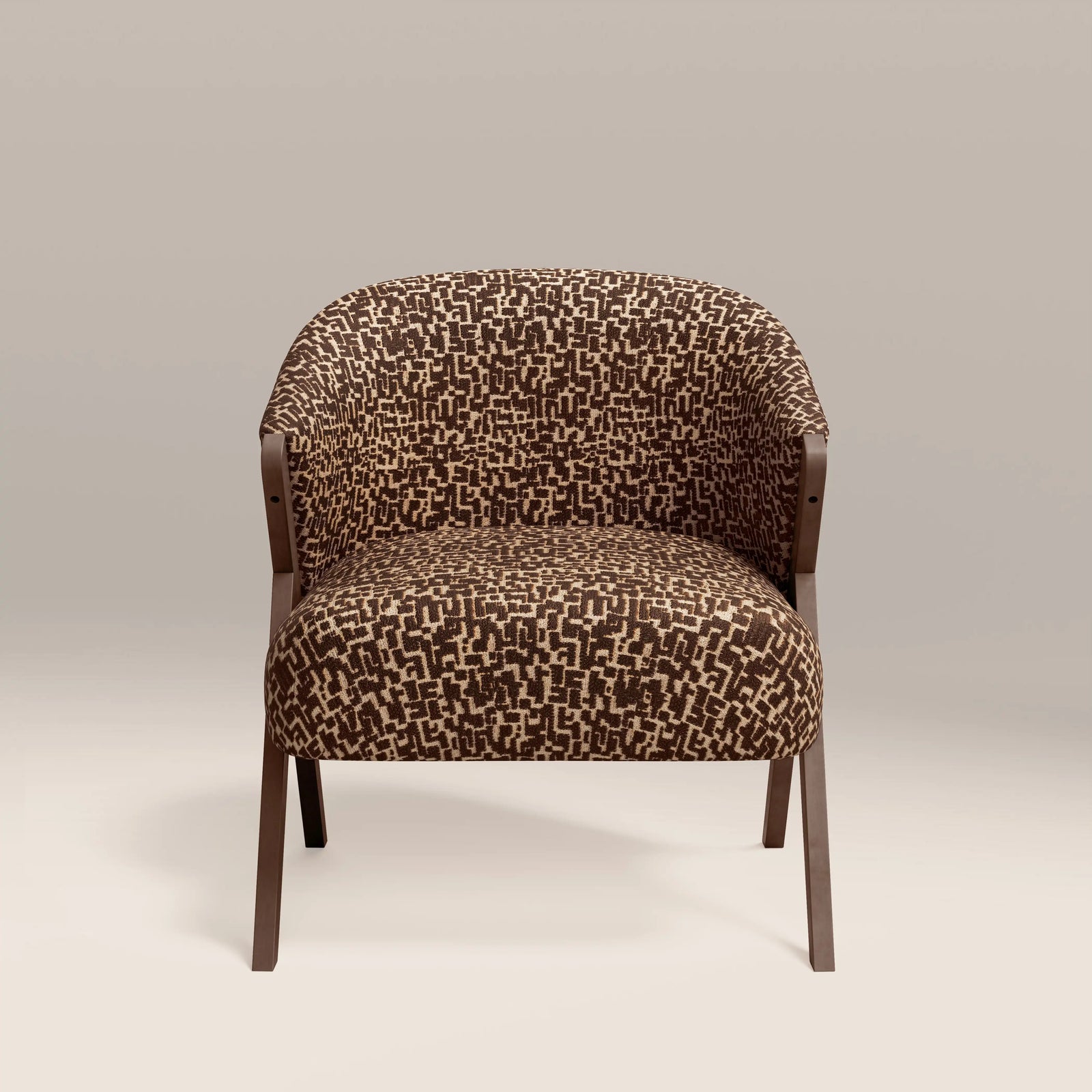 Kira Accent Chair | Ochre Maze Boucle & Walnut