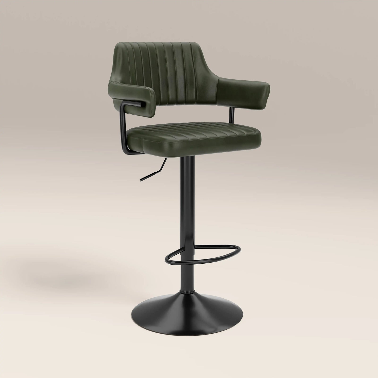 Mindy Adjustable Stool | Vintage Green Faux Leather & Black