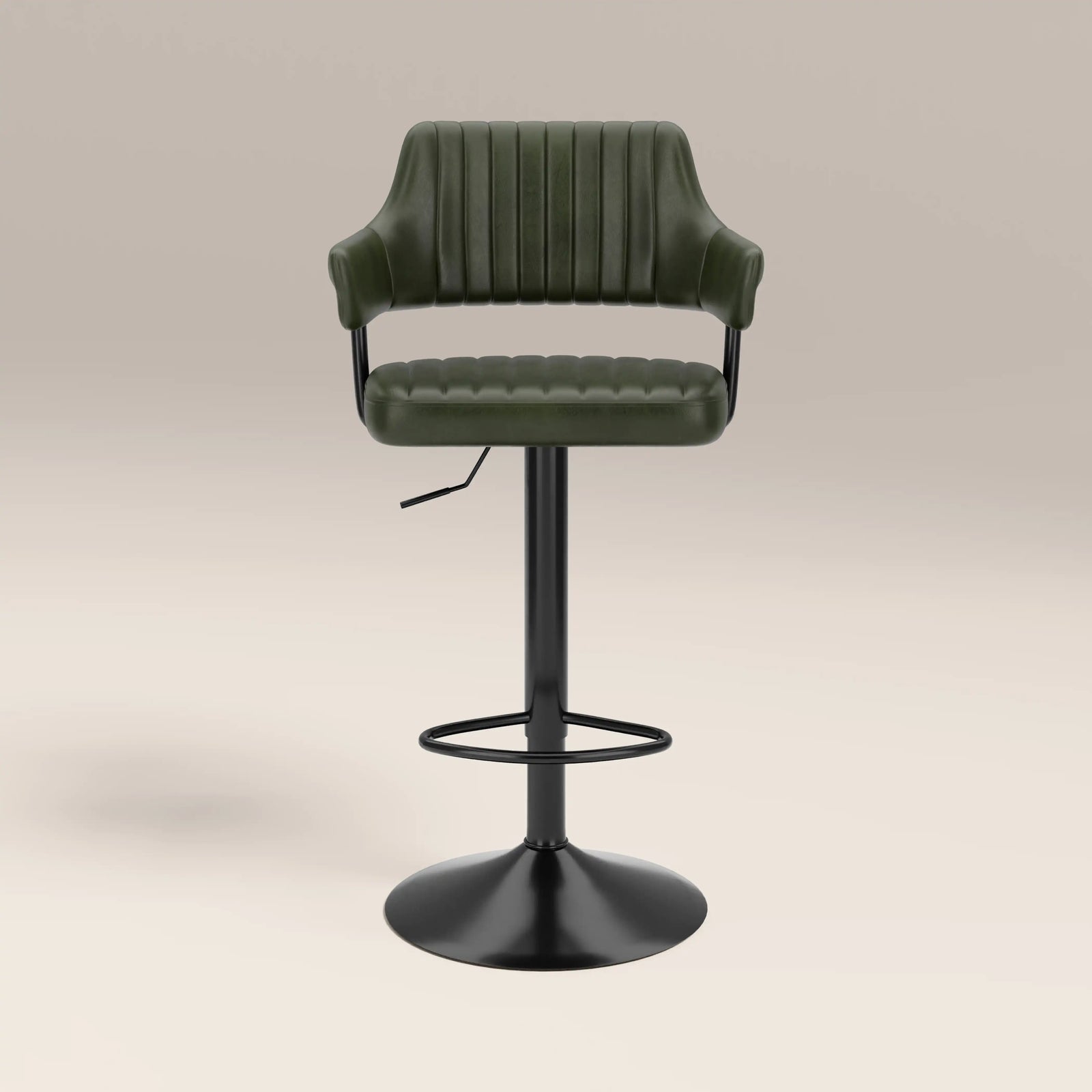 Mindy Adjustable Stool | Vintage Green Faux Leather & Black