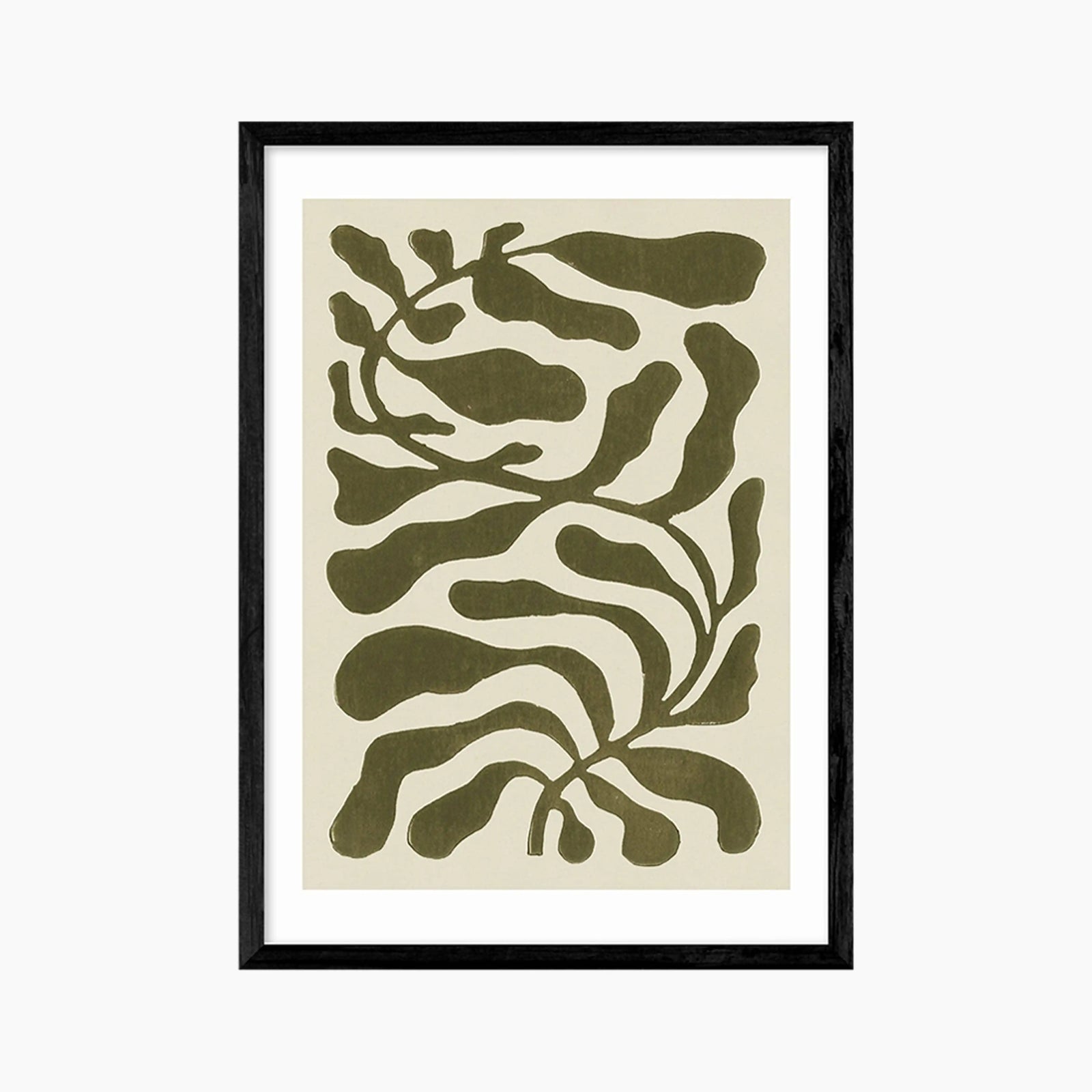 Olive Leaves On Taupe Graphic Print