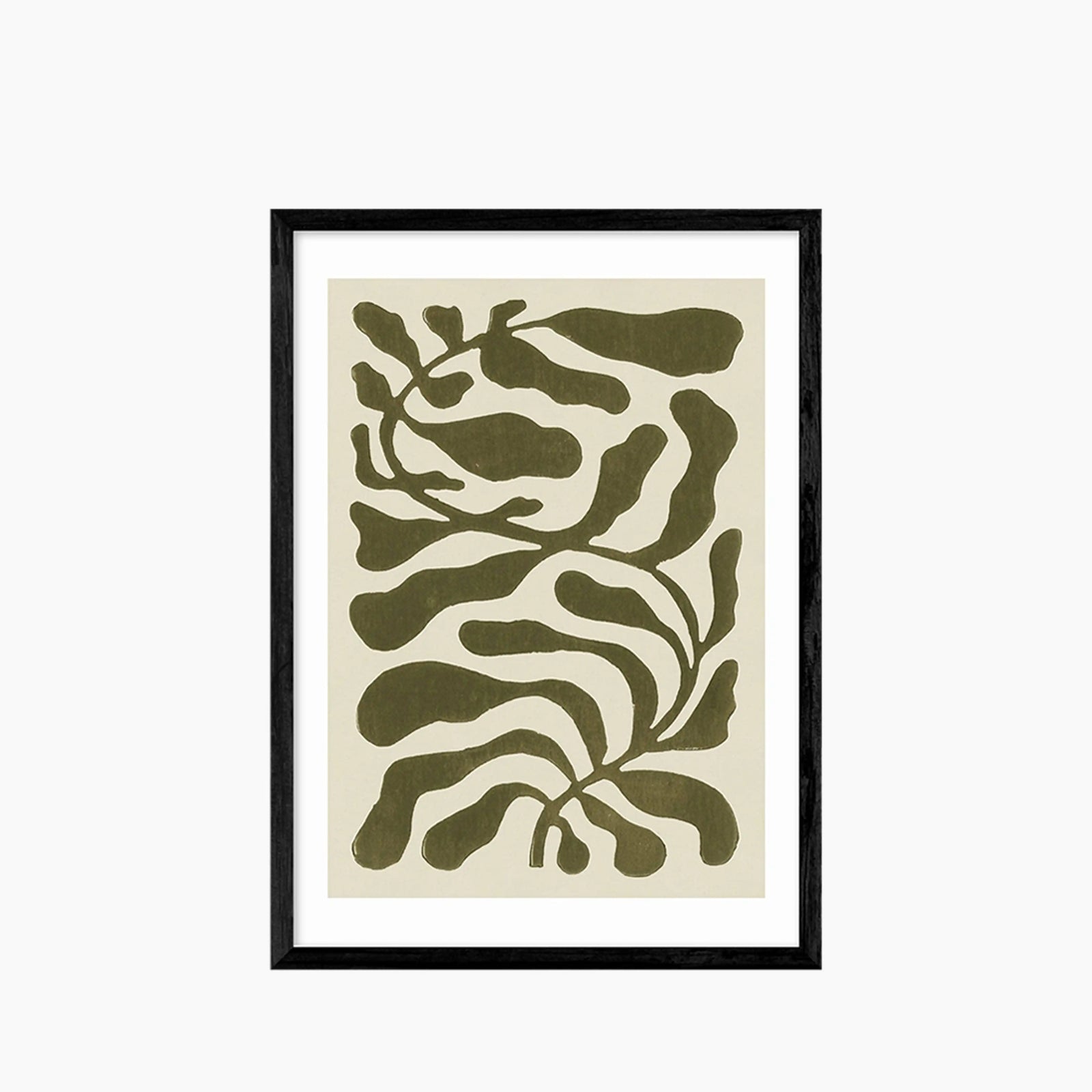 Olive Leaves On Taupe Graphic Print