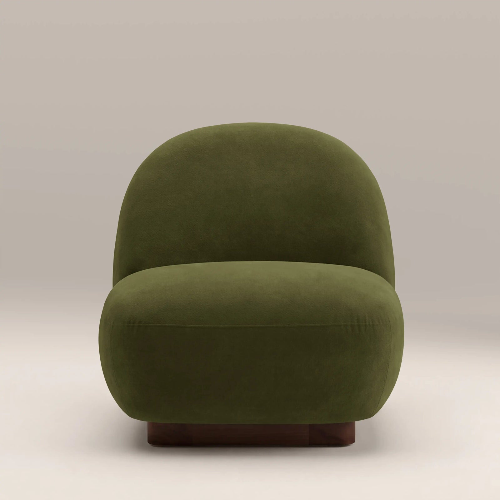 Erin Armchair | Olive Green Sustainable Velvet & Walnut