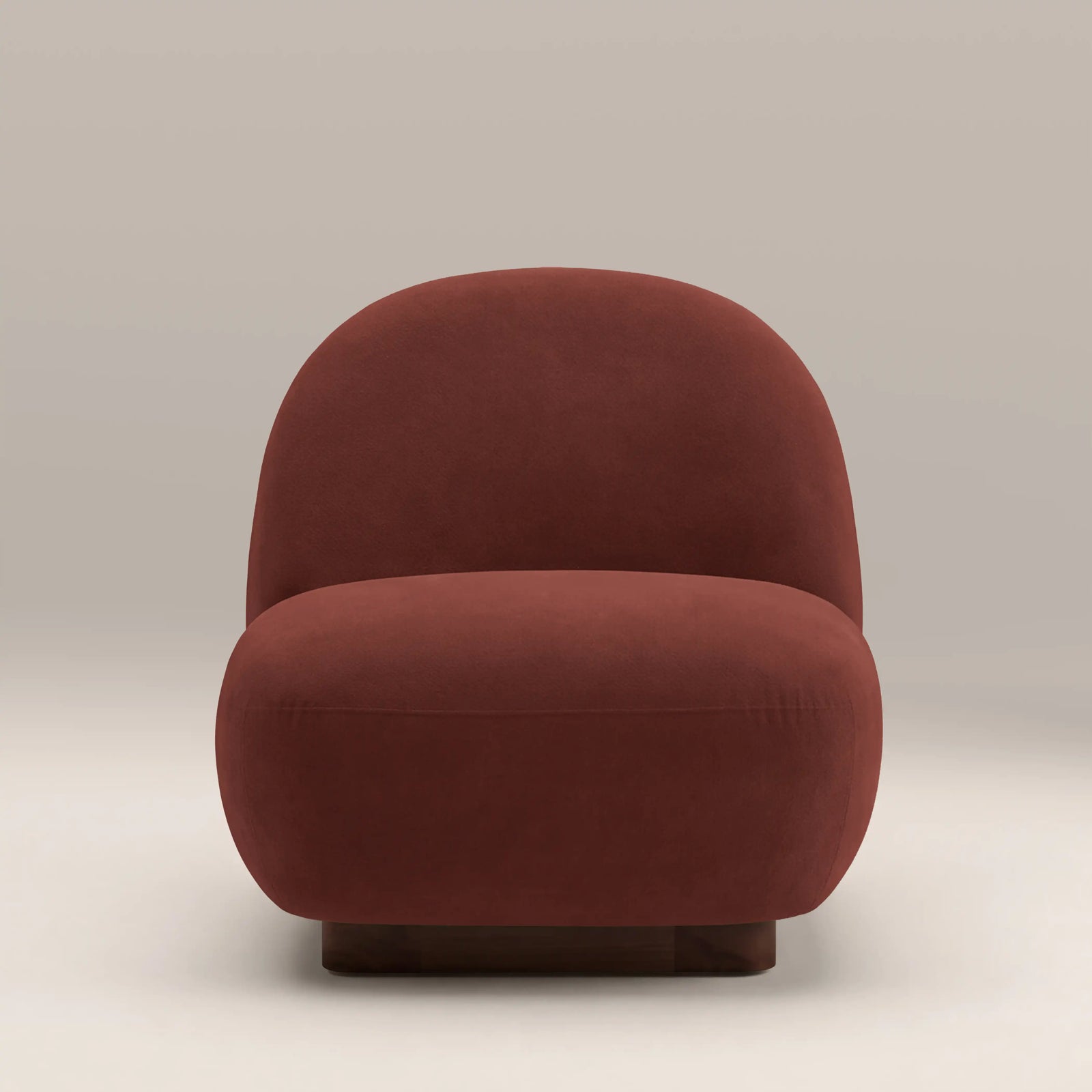Erin Armchair | Rust Sustainable Velvet & Walnut
