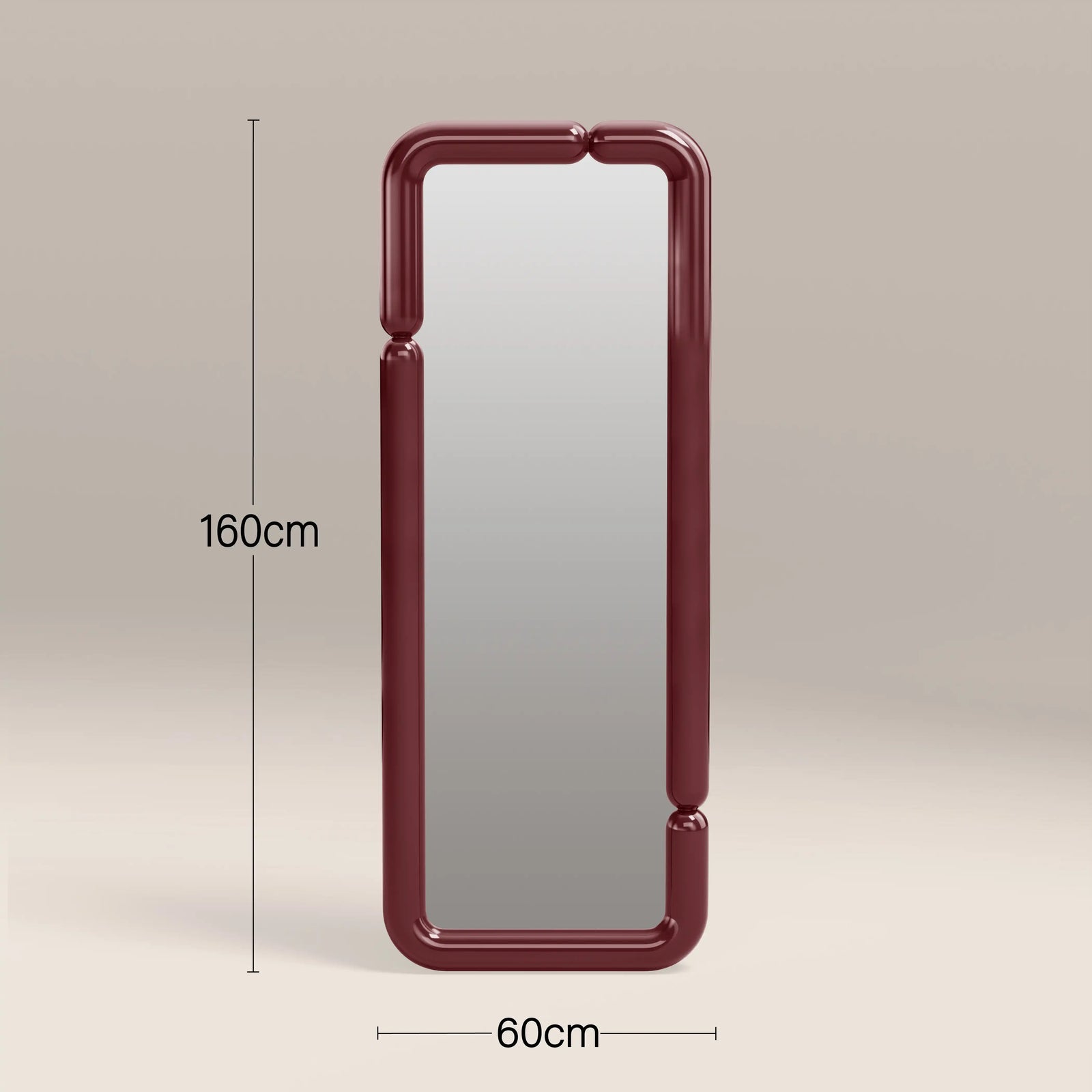 Alana Full Length Wall Mirror | High Gloss Burgundy