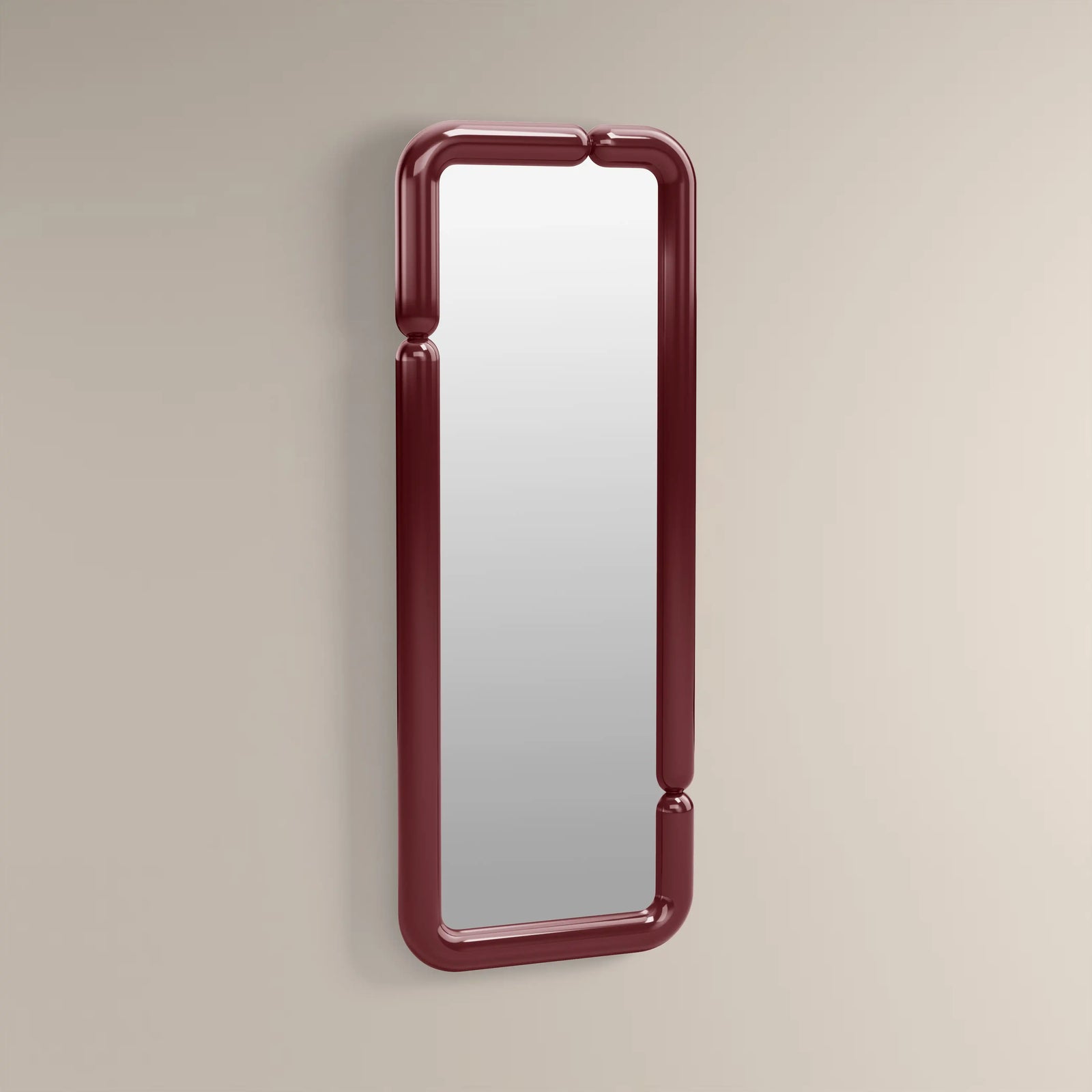 Alana Full Length Wall Mirror, 160 x 60 cm| High Gloss Burgundy