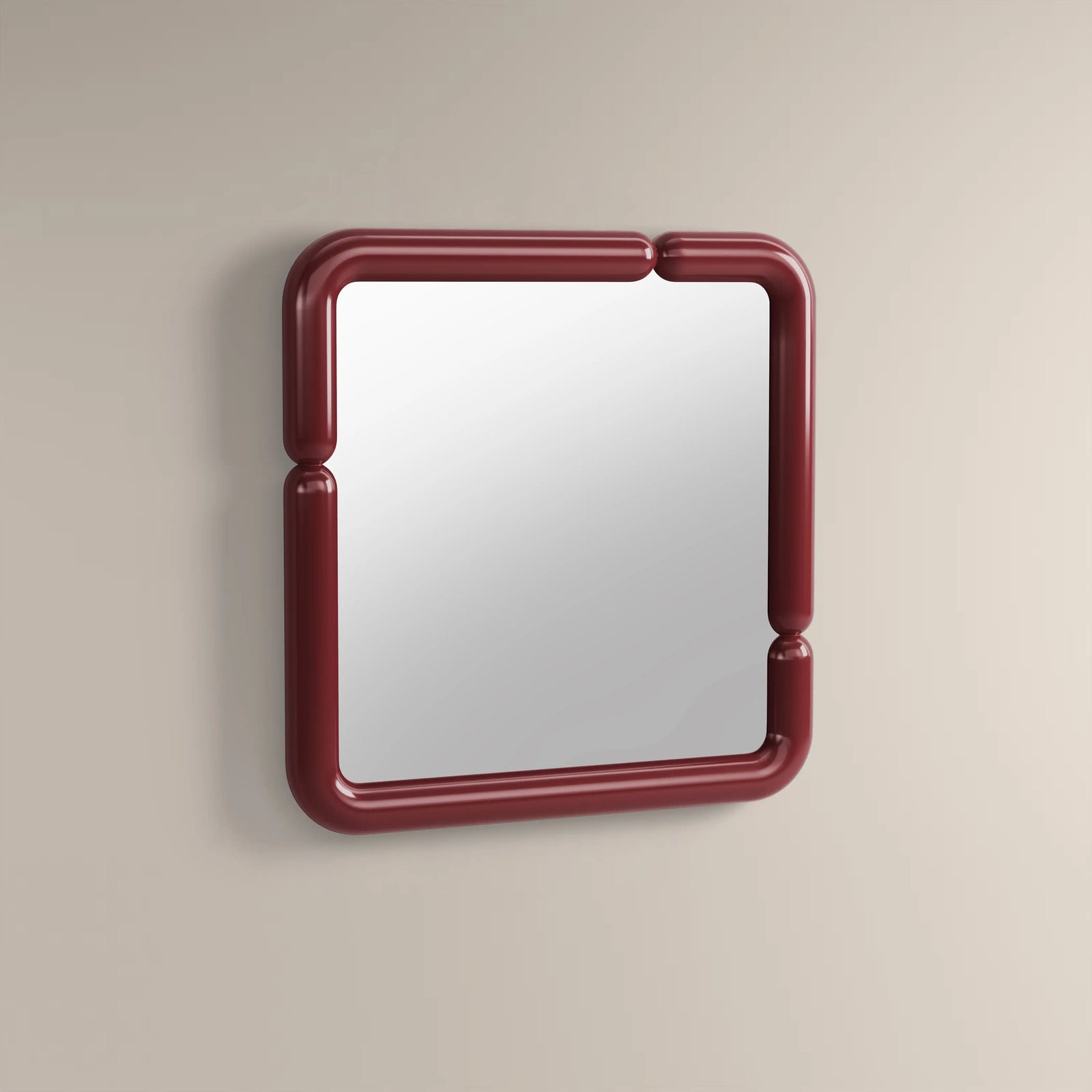 Alana Wall Mirror, 90 cm | High Gloss Burgundy
