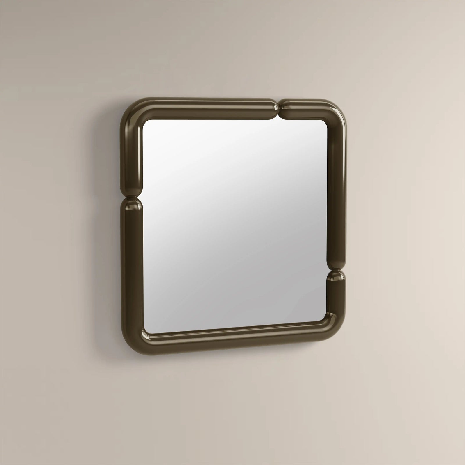 Alana Wall Mirror, 90 cm | High Gloss Clay Green