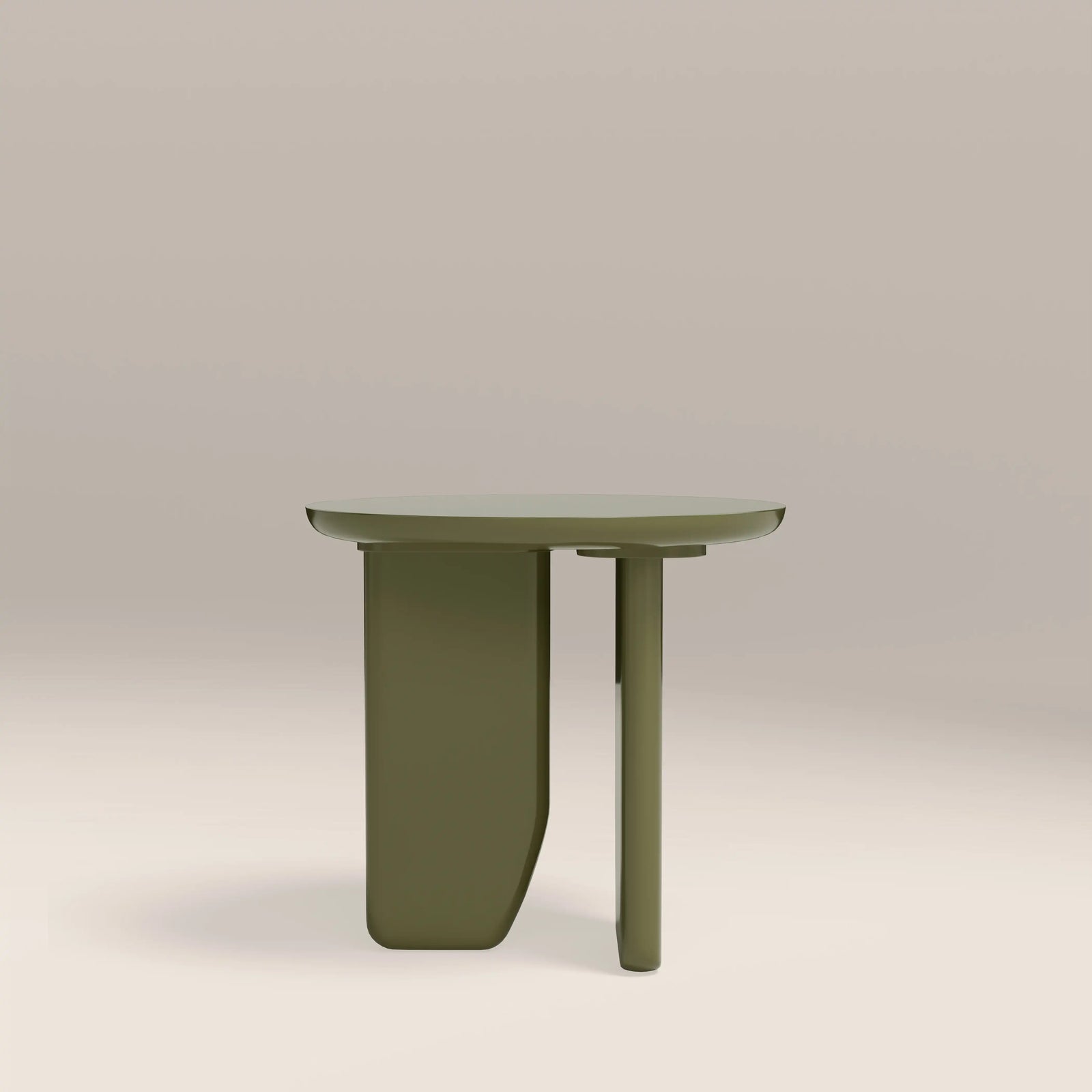 Aliza Round Side Table | High Gloss Clay Green