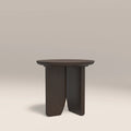 Aliza Round Wooden Side Table | Dark Walnut