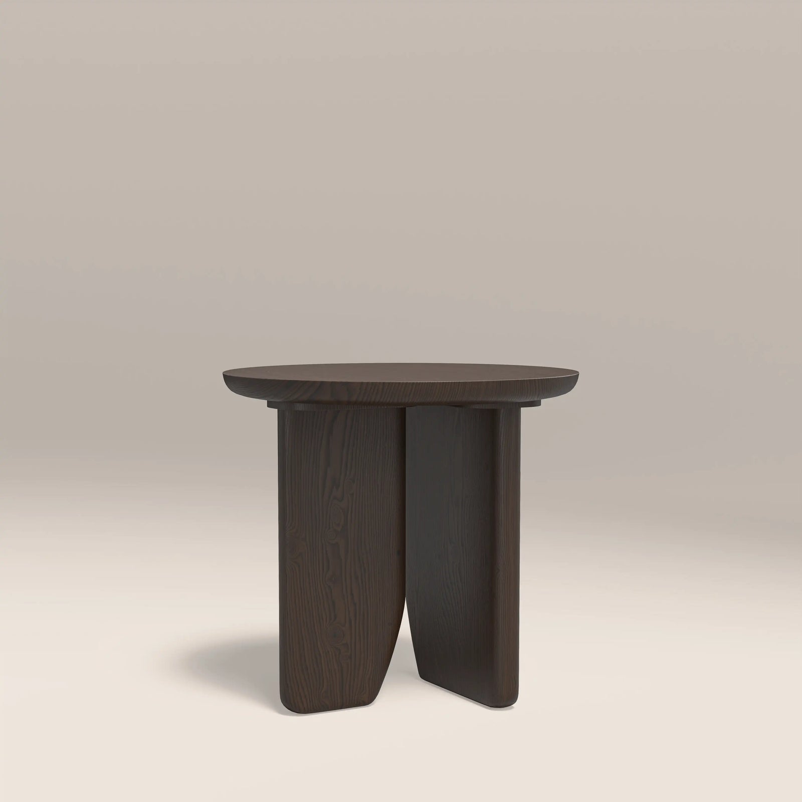 Aliza Round Wooden Side Table | Dark Walnut
