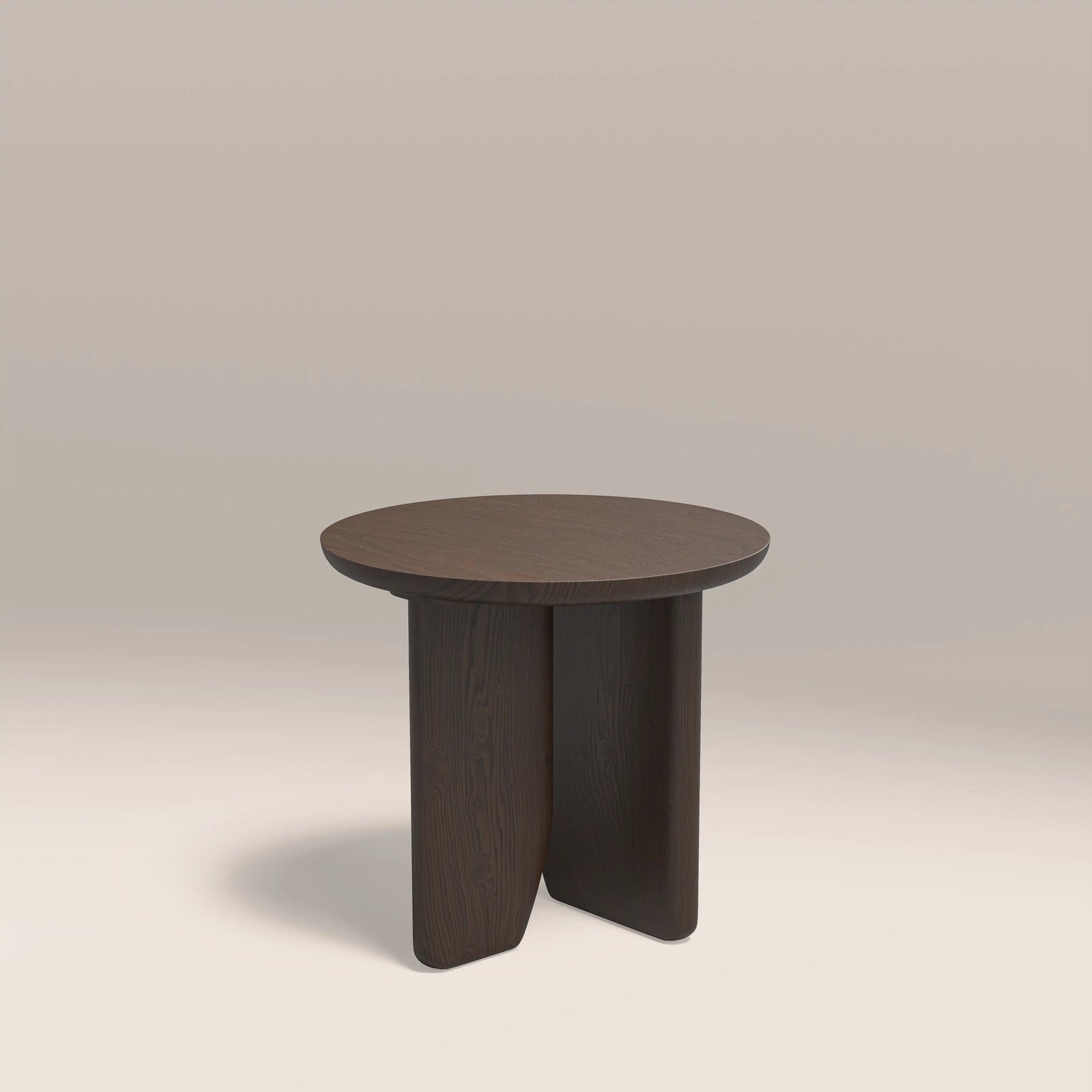 Aliza Round Wooden Side Table | Dark Walnut