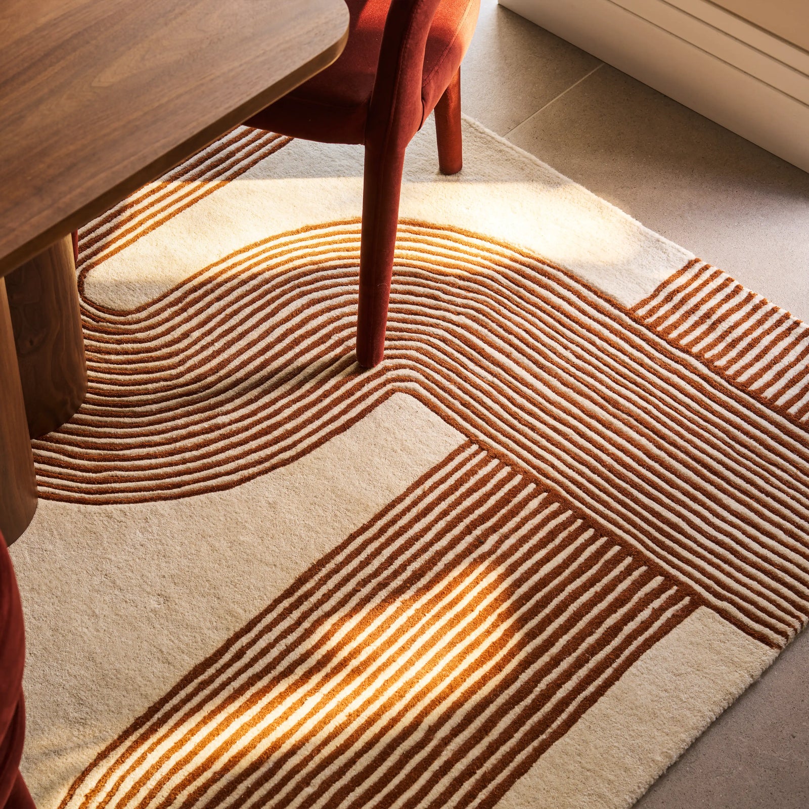 Archie Hand Tufted Rug | Beige & Brown