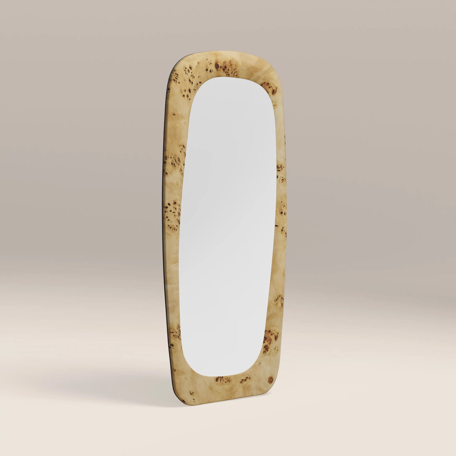 Arco Full Length Floor Mirror | Natural Burl Wood