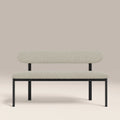 Arbor 3 Seater Dining Bench | Speckled Stone Sustainable Boucle & Black