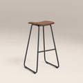 Slade Bar Stool | Vintage Tan Faux Leather & Black