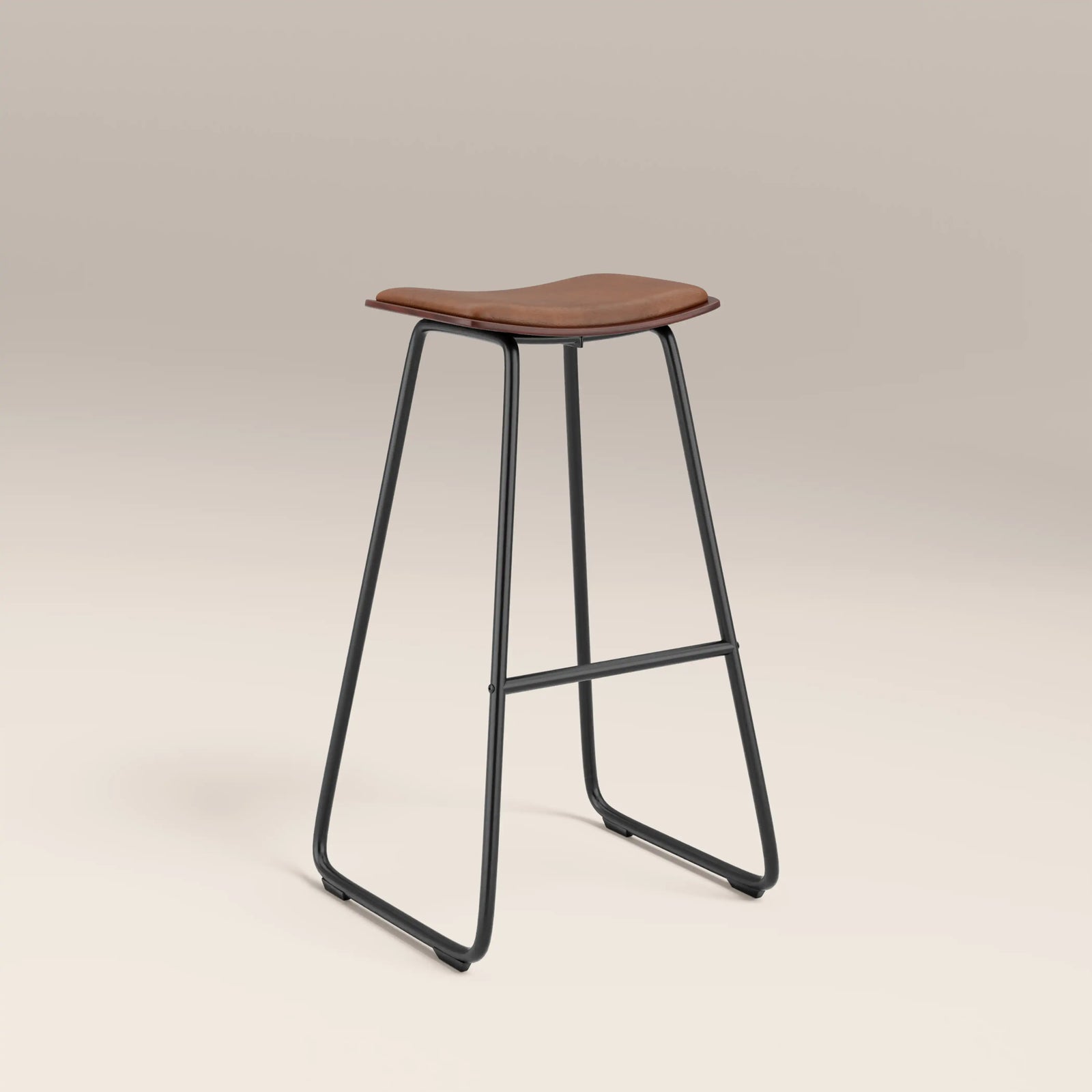 Slade Bar Stool | Vintage Tan Faux Leather & Black